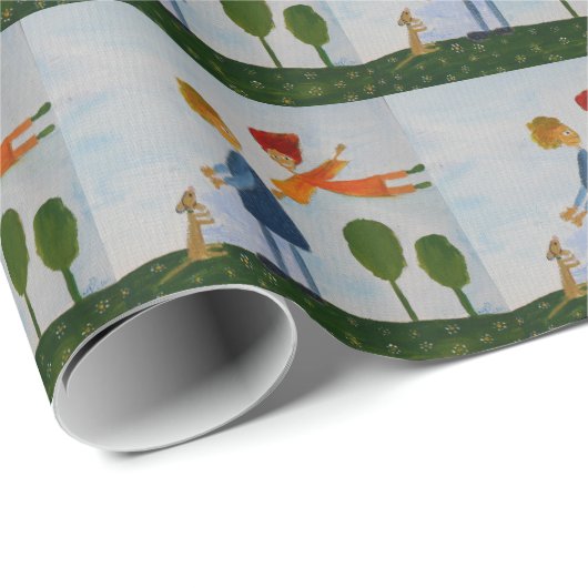 Liefde Vliegend Gevoel Glanzend Verpakkend Documen Cadeaupapier (Rol Hoek)