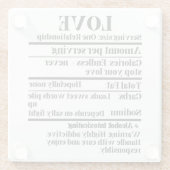 Liefde - Voeding feiten.w Glazen Onderzetter (Achterkant)