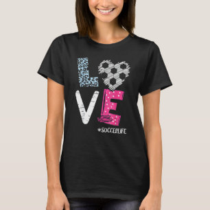 Liefde Voetbal coach Player Soccer Life Teen Girls T-shirt