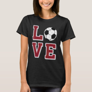 Liefde Voetbal Retro Vintage Wedstrijd Speldag F T-shirt