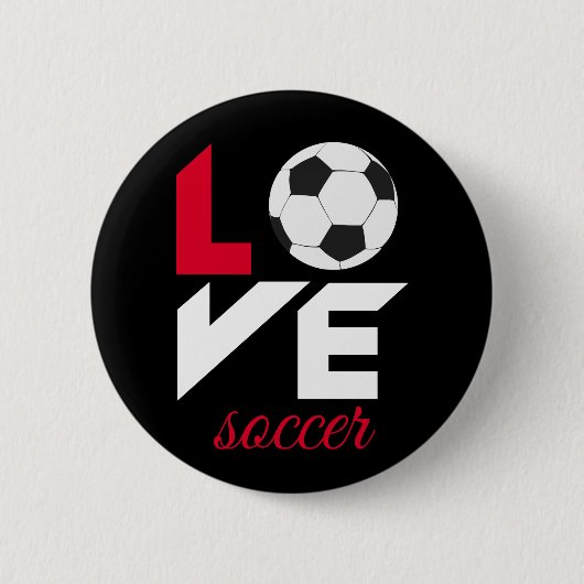Liefde voetbal ronde button 5,7 cm (Voorkant)