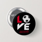 Liefde voetbal ronde button 5,7 cm (Voorkant /achterkant)