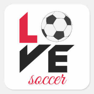 Liefde voetbal vierkante sticker