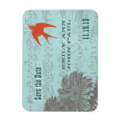 Liefde Vogel Groen Blauw Bos Bruiloft Save the Dat Magneet (Verticaal)