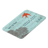 Liefde Vogel Groen Blauw Bos Bruiloft Save the Dat Magneet (Linkerzijde)