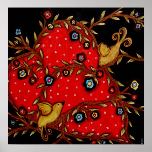 Liefde vogel poster (Voorkant)