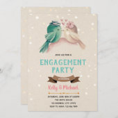 Liefde-vogelfeest-uitnodiging Kaart (Voorkant / Achterkant)