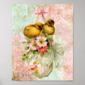 Liefde vogels Bloem  Paaskunst Poster (Voorkant)