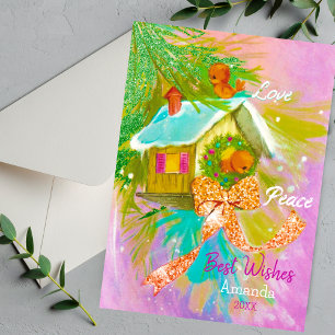 liefde vogels kerst nieuwjaarsgroet feestdagenkaart
