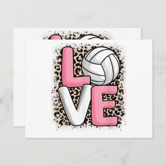 Liefde Volleybal Leopard Print Vrouwen Meisjes Vol (Voorkant / Achterkant)