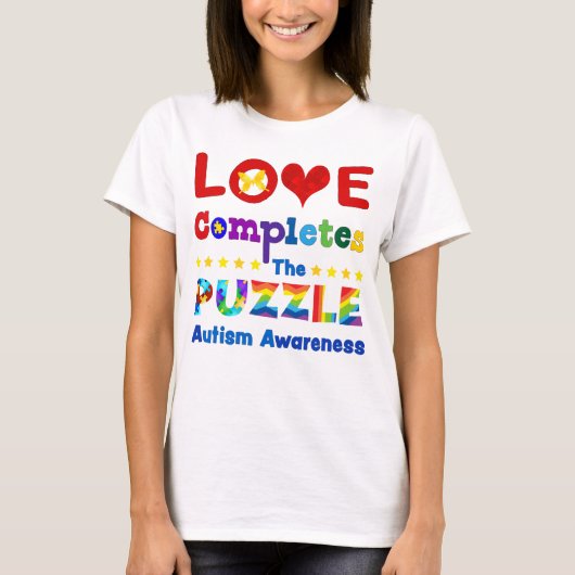 Liefde voltooit de puzzle t-shirt (Voorkant)
