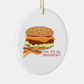 Liefde voor alle cheeseburgers keramisch ornament (Rechts)