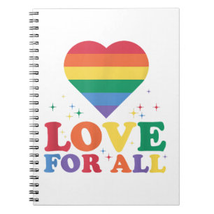 Liefde voor alle LGBTQ Rainbow Pride Gay Lesbian L Notitieboek