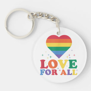 Liefde voor alle LGBTQ Rainbow Pride Gay Lesbian L Sleutelhanger