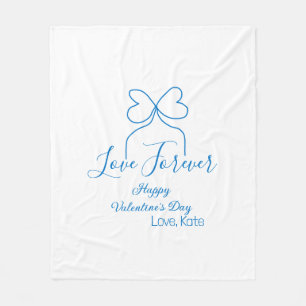 Liefde Voor altijd blauwe strik gelukkige Valentij Fleece Deken