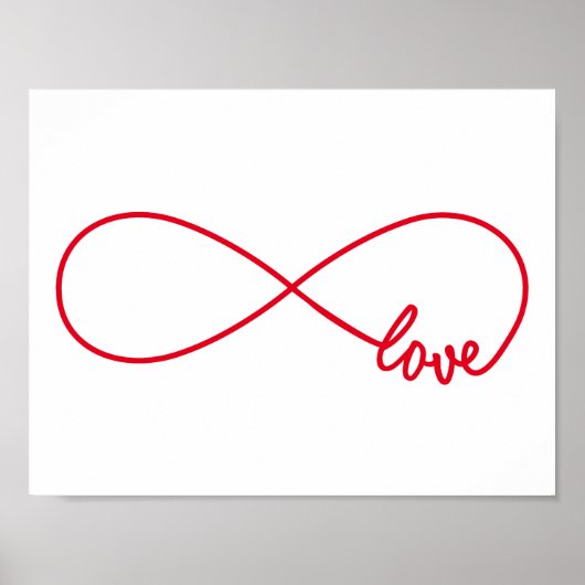 Liefde voor altijd, rood oneindig teken, nooit ein poster (Voorkant)