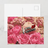 Liefde voor altijd roos briefkaart (Voorkant / Achterkant)