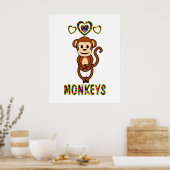 Liefde voor apen poster (Keuken)