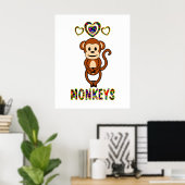 Liefde voor apen poster (Thuiskantoor)