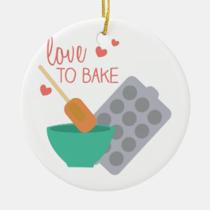 liefde voor bake keramisch ornament
