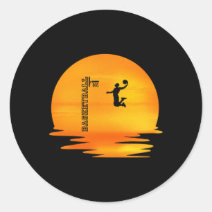 Liefde voor basketbal. Grappig cadeau voor gamers. Ronde Sticker