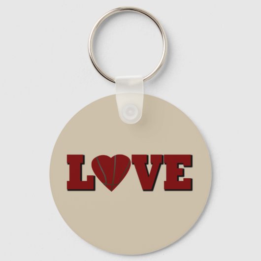 liefde voor basketbal met hart sleutelhanger (Voorkant)