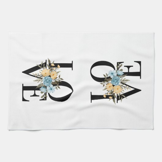 Liefde voor bloemen design theedoek (Horizontaal)