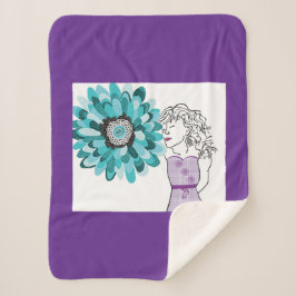 Liefde voor bloemen sherpa deken