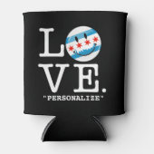Liefde voor Chicago Lachende Vlag Blikjeskoeler (Voorkant)