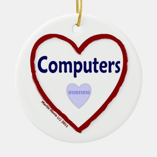 Liefde voor computers keramisch ornament (Voorkant)