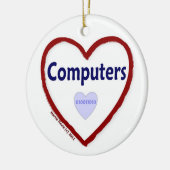 Liefde voor computers keramisch ornament (Links)