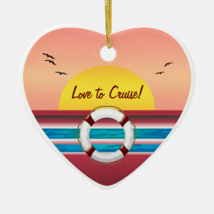 Liefde voor Cruise Sunset - Je foto is persoonlijk Keramisch Ornament