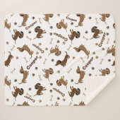 Liefde voor Dachshund Sherpa Deken (Voorkant (horizontaal))