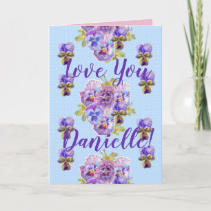 Liefde voor dames Floral Pansy Waterverf Card Kaart