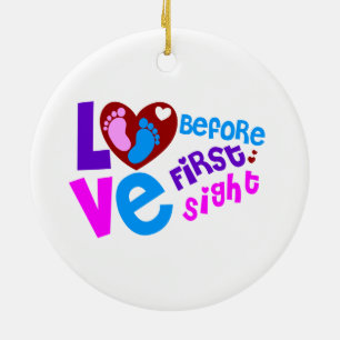 Liefde voor de eerste keer keramisch ornament