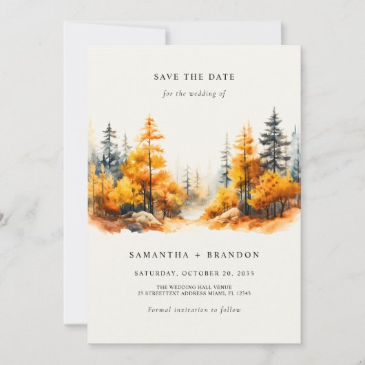 Liefde voor de herfstbos save the date (Voorkant)