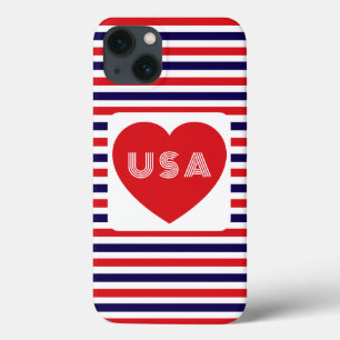 Liefde voor de VS Patriottisch Rood Wit Blauw Leuk iPhone 13 Hoesje