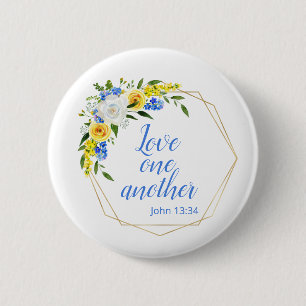 Liefde voor elkaar bloemstuk ronde button 5,7 cm