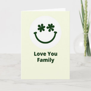 Liefde Voor Familie Groene Glimlachende Kaart