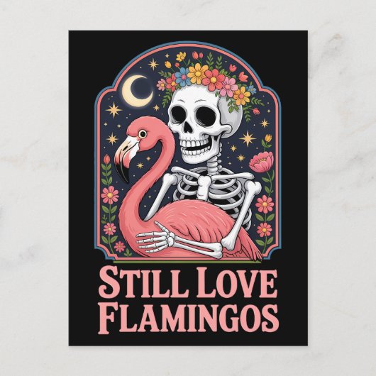 Liefde Voor Flamingo's Queer Halloween Briefkaart (Voorkant)