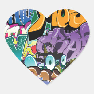Liefde voor Graffiti Hart Sticker