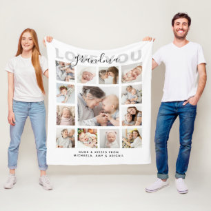 Liefde voor grootmoeder/Nana/Granny/Andere 13-foto Fleece Deken