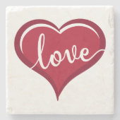 liefde voor hart valentijnen stenen onderzetter (Voorkant)