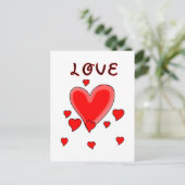 liefde voor harten briefkaart (Staand voorkant)