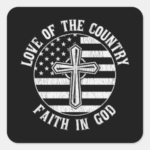 liefde voor het geloof in het land in God , Christ Vierkante Sticker