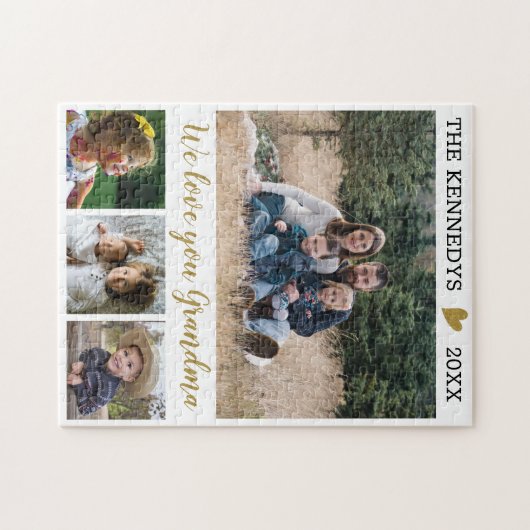 Liefde voor je oma 4 Foto Collage Familie Legpuzzel (Horizontaal)