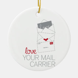 Liefde voor je postbode keramisch ornament
