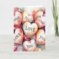Liefde voor jou aquarel schilderij harten jubileum