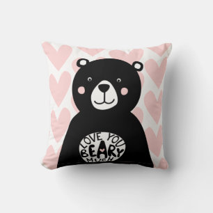 Liefde voor jou Beary Veel Nordic Black Bear Lette Kussen