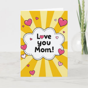 Liefde voor jou, mama Hart Stralen Kunstkaart Kaart
